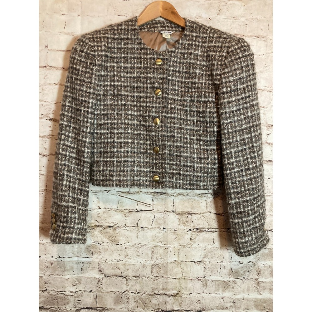 Vintage J.G. Hook Tweed Jacket Womens‎ 8 Wool Brown Office Career Wear Soft Girl